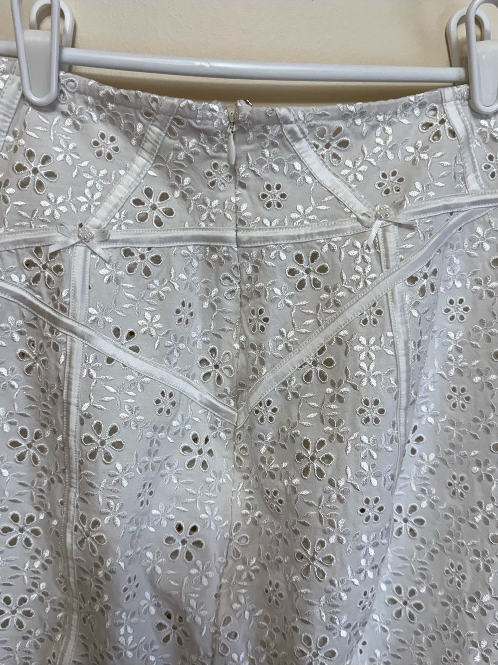 For Love and Lemons White Unlined Sophie Eyelet Skirt Mini Small Bachelorette - Picture 8 of 11